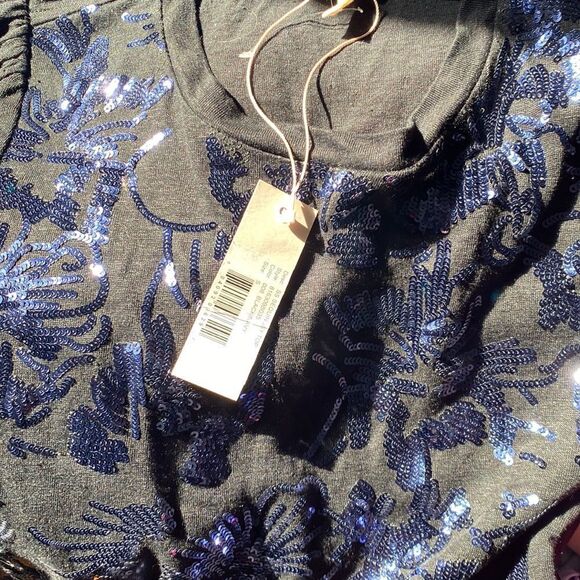 rebecca taylor short sleeve sequin jersey top - Picture 4 of 6